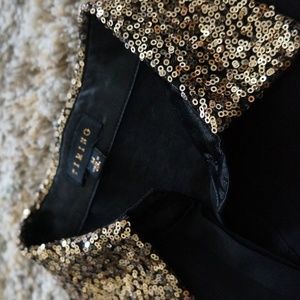 Black and gold button up